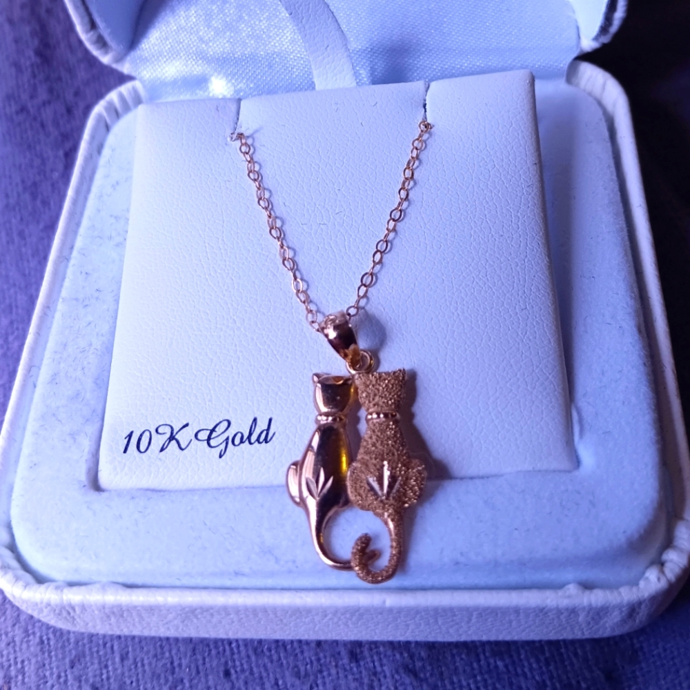 10kt. gold pendant w/ 14kt. GF chain